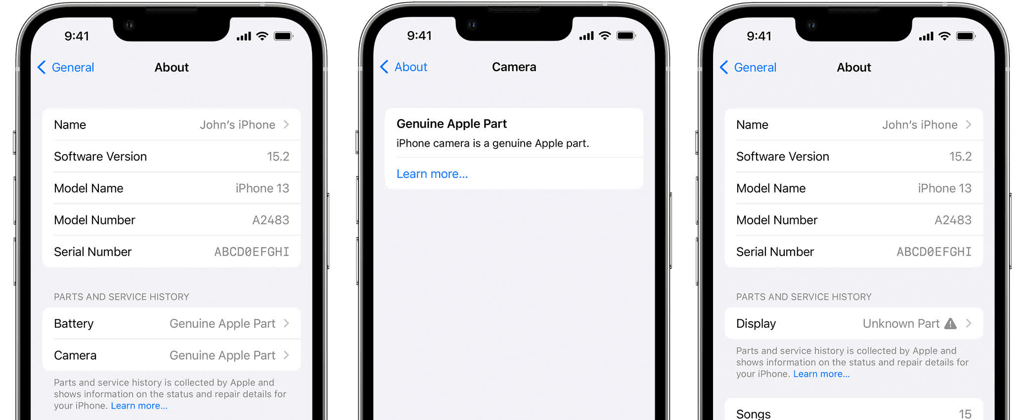 La prochaine mise à jour iOS ajoute un historique de réparation détaillé aux paramètres 2 La prochaine mise a jour iOS ajoute un historique de