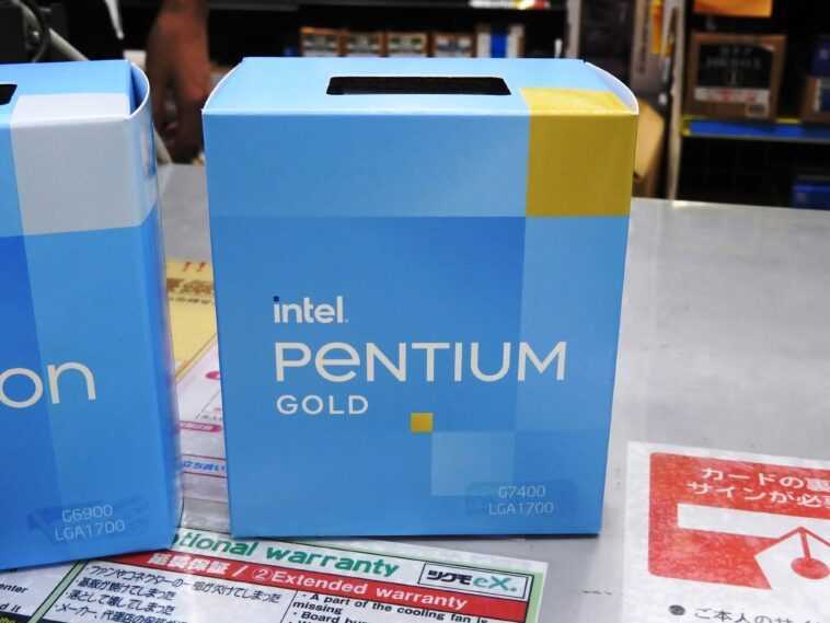 Processeur Intel Pentium Gold G7400T overclocké à 5,8 GHz 1 Processeur Intel Pentium Gold G7400t Overclocké à 5,8 Ghz