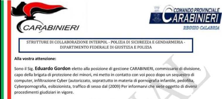 Si vous avez reçu un mail des Carabiniers, ne répondez pas : c'est une arnaque 1 Si Vous Avez Reçu Un Mail Des Carabiniers, Ne Répondez
