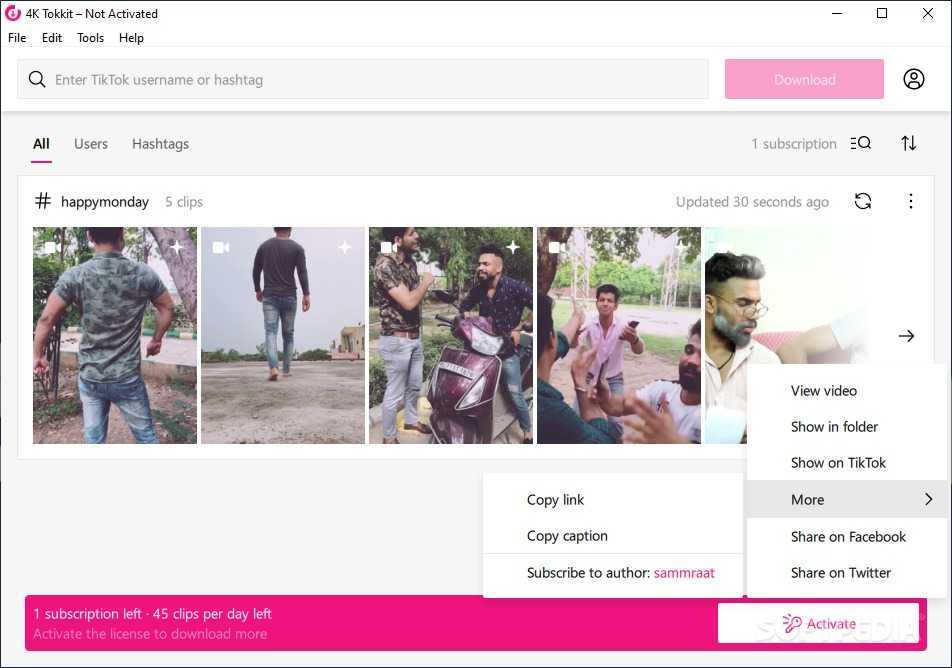 Comment télécharger les vidéos TikTok avec 4K Tokkit 5 4k Tokkit Download Profil Creator Tiktok Caption