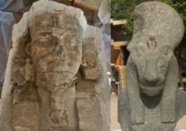 Deux Magnifiques Sphinx Dédiés Au Pharaon Amenofi Iii Ont été
