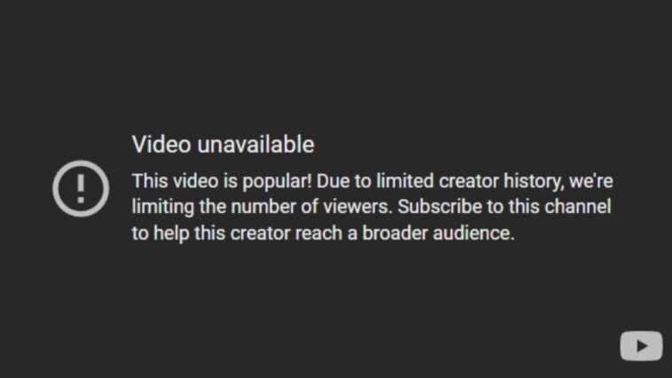 "Cette vidéo est trop populaire, vous ne pouvez pas la regarder" : parce que YouTube limite les vues 1 "cette Vidéo Est Trop Populaire, Vous Ne Pouvez Pas La