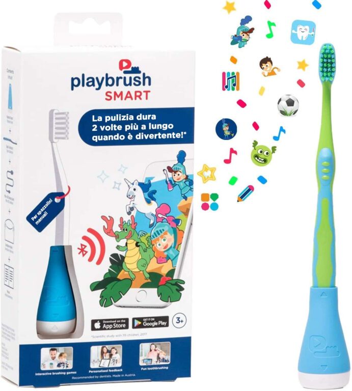 Un accessoire transforme les brosses à dents conventionnelles en brosses à dents intelligentes pour les enfants.  (Photo: Playbrush)