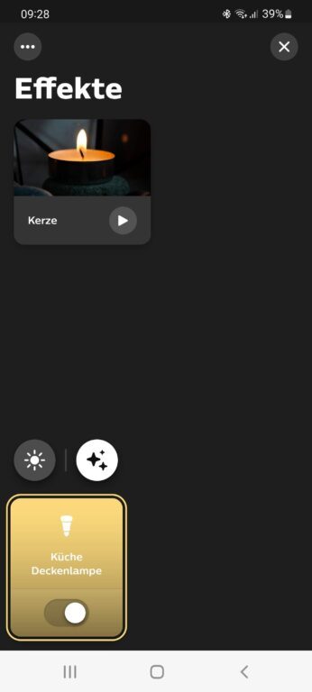 Activer la lumière des bougies et la cheminée avec Philips Hue : voici comment 3 Certaines lampes Hue n'offrent que des chandelles, mais pas de cheminée. (Capture d'écran)
