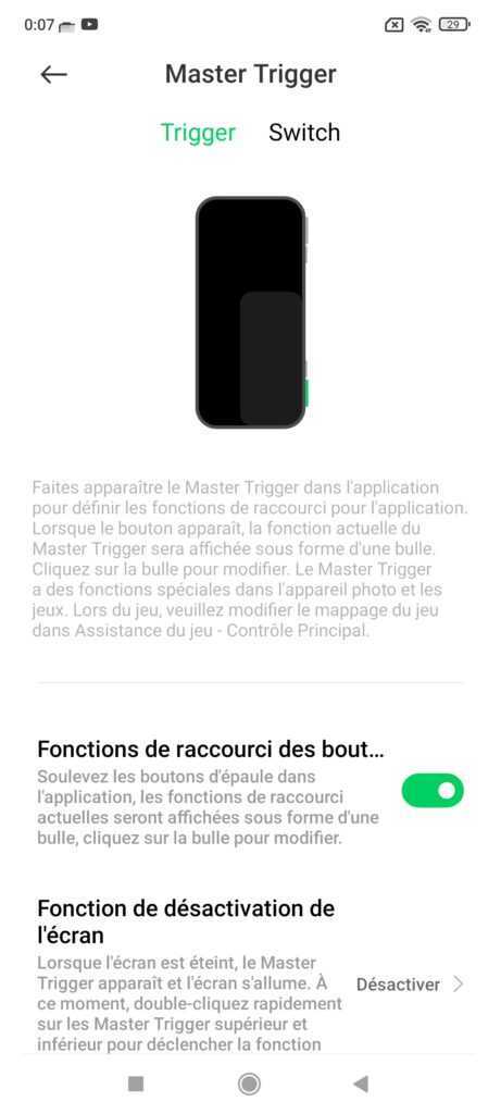 Black Shark Pro 4 Gachette