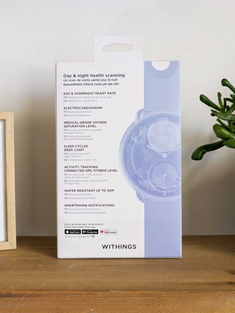Withings Scanwatch Montre Connecte Test Review Smartwatch Boite Bundle Arriere