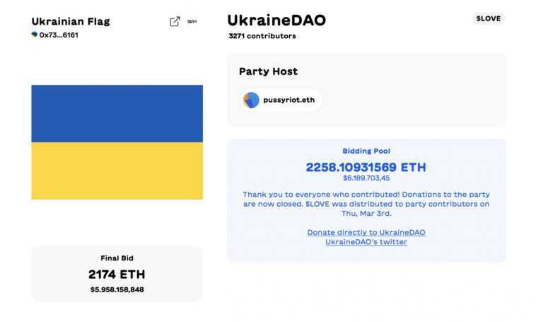 Le NFT du drapeau ukrainien vendu 6,7 millions de dollars 1 Le Nft Du Drapeau Ukrainien Vendu 6,7 Millions De Dollars