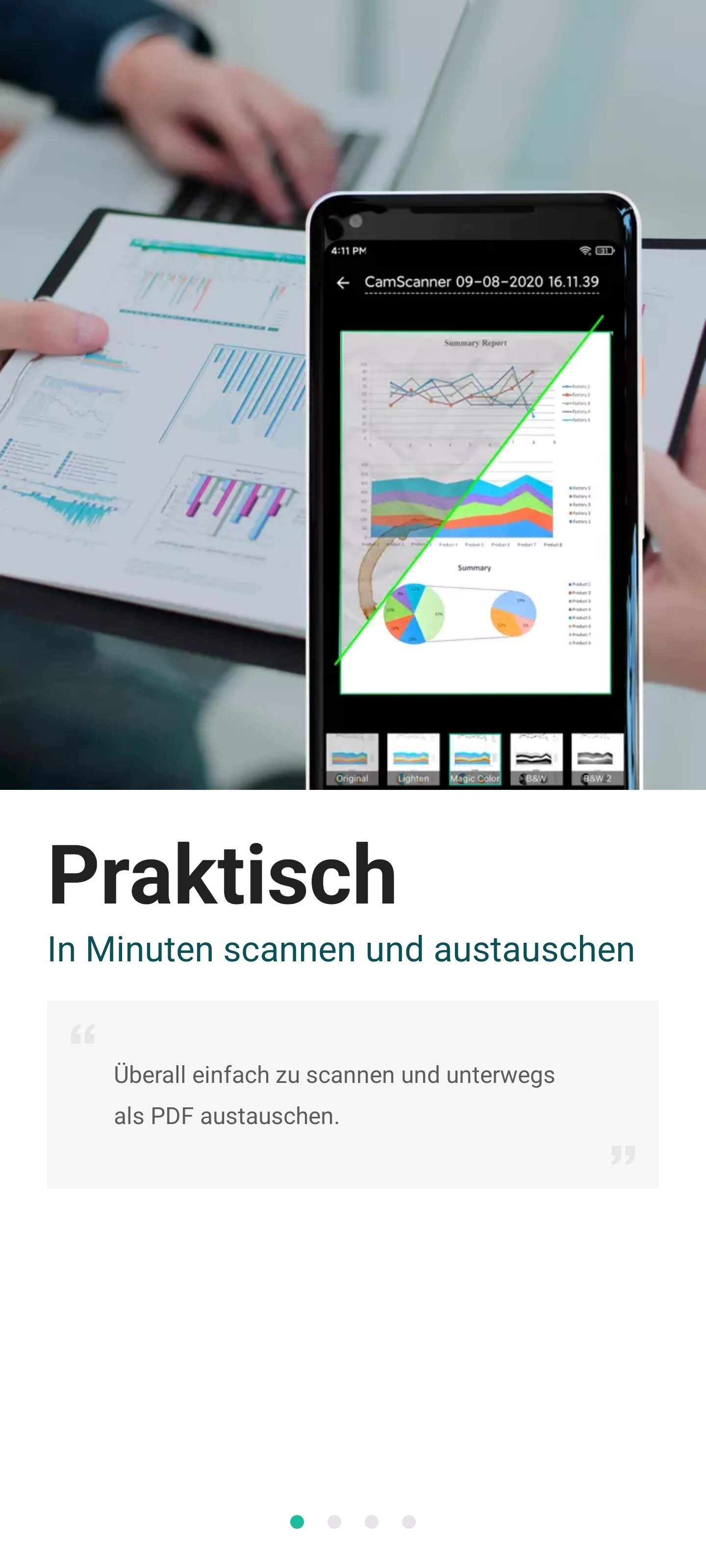 Numériser des documents avec votre smartphone : Voici comment cela fonctionne sur Android 10 Le CamScanner est un outil puissant. (Capture d'écran)