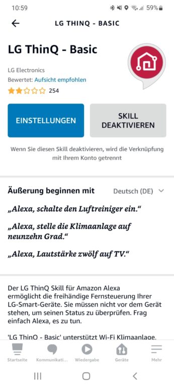 Configurer Alexa sur la Smart TV : Voici comment cela fonctionne sur votre téléviseur LG 5 Important : rien de tout cela ne fonctionne sans la compétence ThinQ. (Capture d'écran)