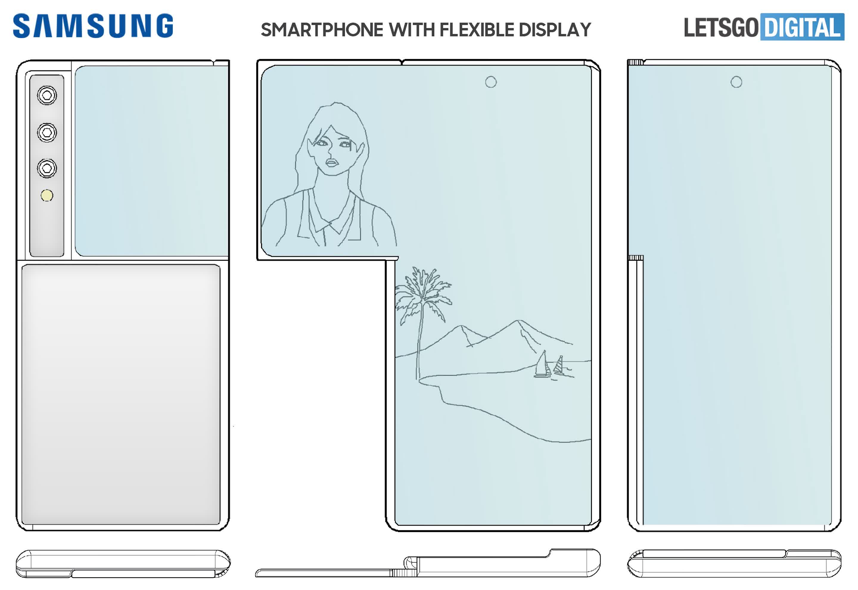 Le brevet Samsung montre le nouveau concept Galaxy Z avec écran pliable sur le côté 2 Le brevet Samsung montre le nouveau concept Galaxy Z avec