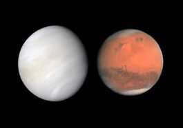 Les Planètes Vénus Et Mars Dansent Dans Le Ciel De