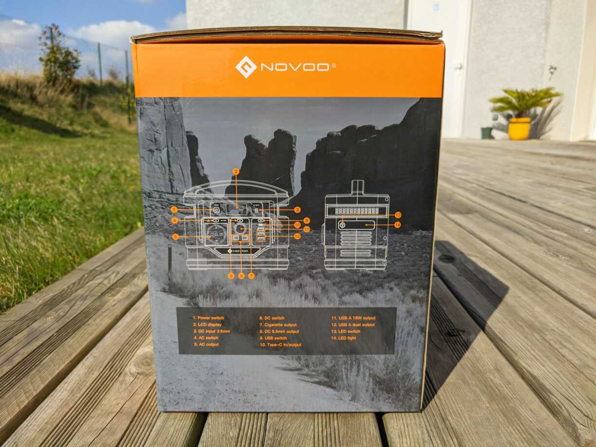 NOVOO Omni: TEST de cette batterie externe/onduleur de 80000mAh, parfait pour le camping ? 5 Novoo Omni Packaging Gauche