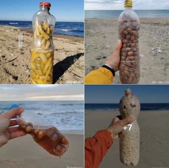 Parmi les nouveaux déchets sur les plages italiennes, il y a aussi des bouteilles pleines de légumes et d'olives en saumure 1 Parmi Les Nouveaux Déchets Sur Les Plages Italiennes, Il Y