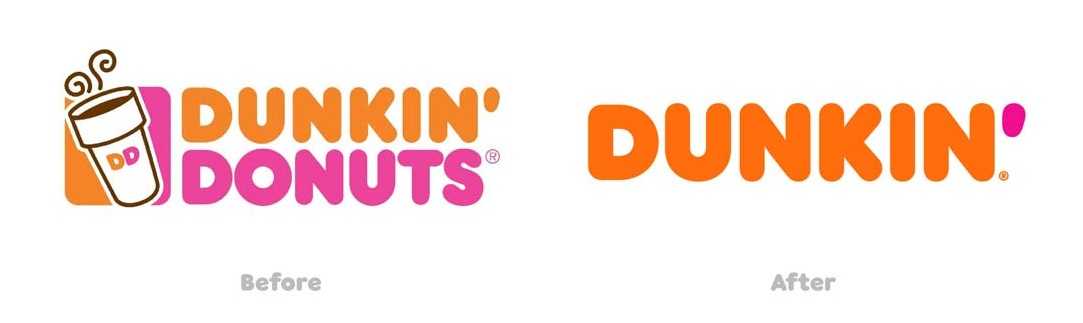 Comment réussir le changement de marque d'un logo 6 Dunkin Donuts Logo Rebrand Evolution Redesign