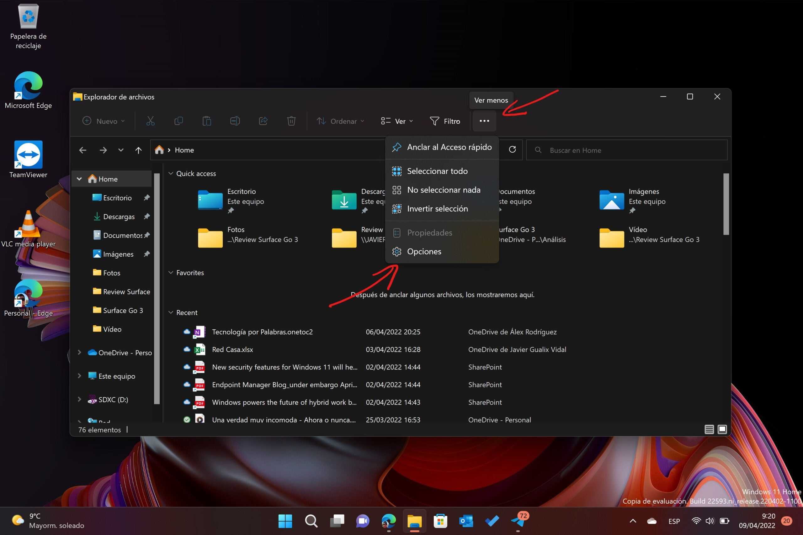 Comment changer l'emplacement par défaut de l'explorateur de fichiers dans Windows 11 2 Menu pour ouvrir les options de l'explorateur de fichiers Windows 11