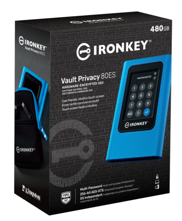SSD externe Kingston IronKey dote dun ecran tactile couleur et