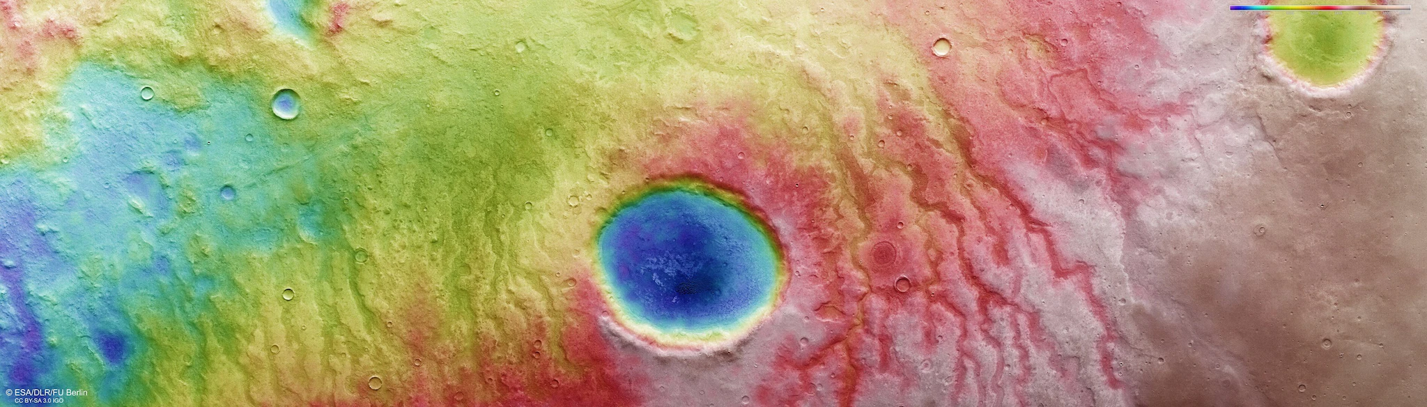 Un cratère géant en forme d'œil immortalisé sur Mars : il était autrefois entouré de rivières 5 Crédit : ESA / DLR / FU Berlin