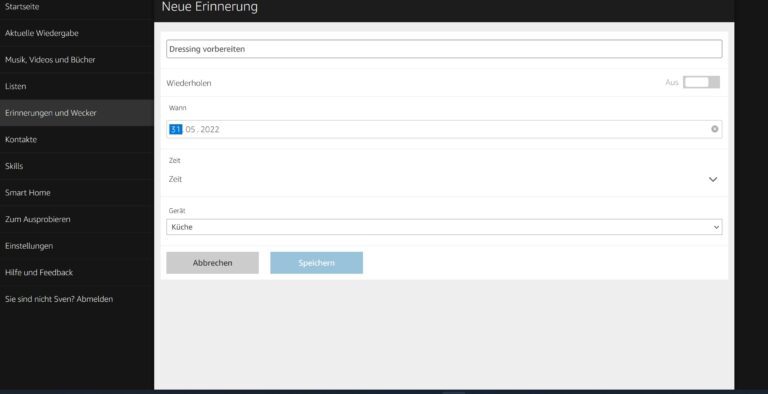 Créez des rappels avec Alexa : pour ne plus rien oublier 2 L'entrée de rappels via le navigateur est possible, mais reste très simple et limitée. (Capture d'écran)