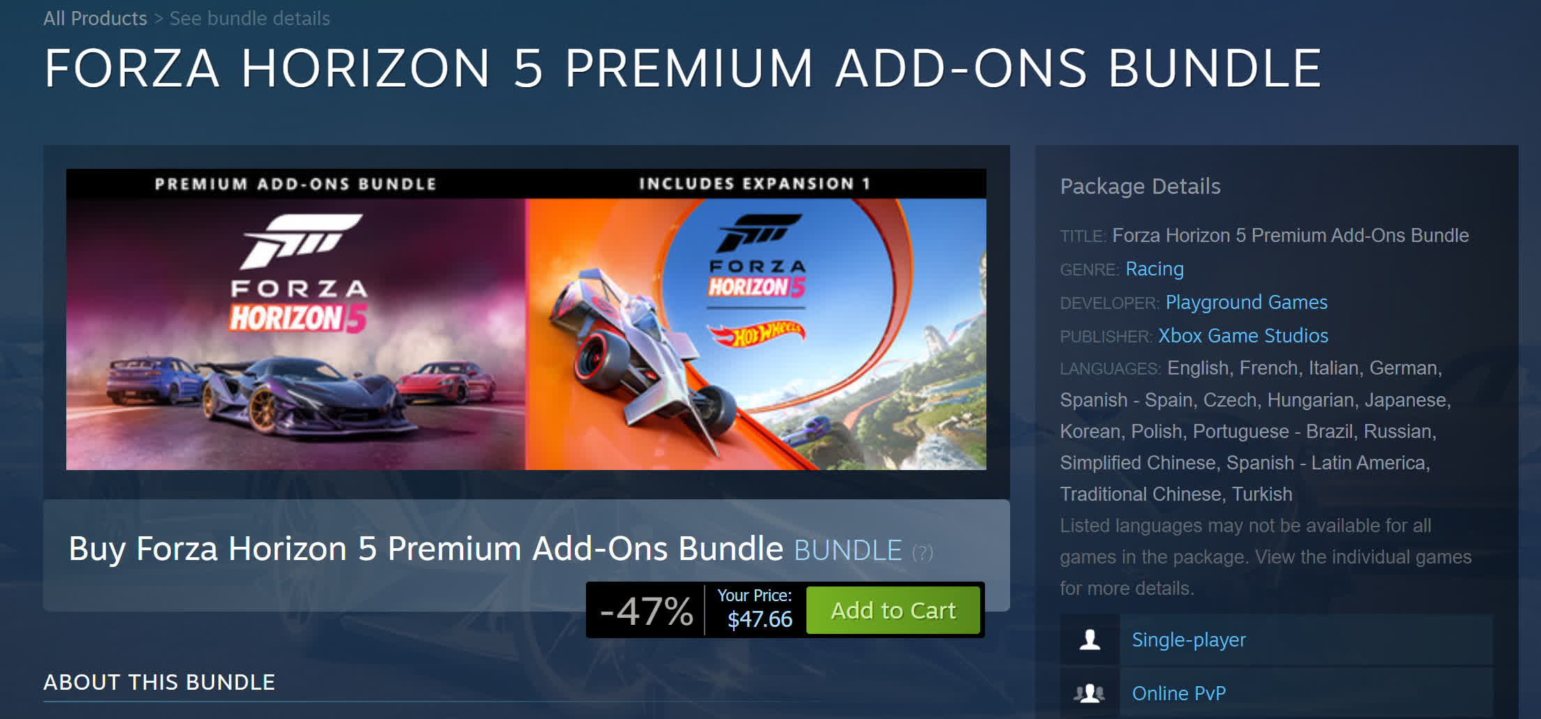 La première extension Forza Horizon 5 apparaît brièvement sur Steam : Hot Wheels est de retour 2 La premiere extension Forza Horizon 5 apparait brievement sur Steam