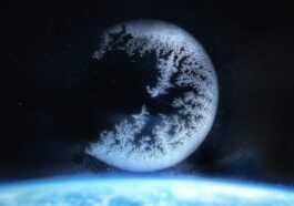 Une Magnifique Lune De Glace Est Apparue Sur Une Vitre