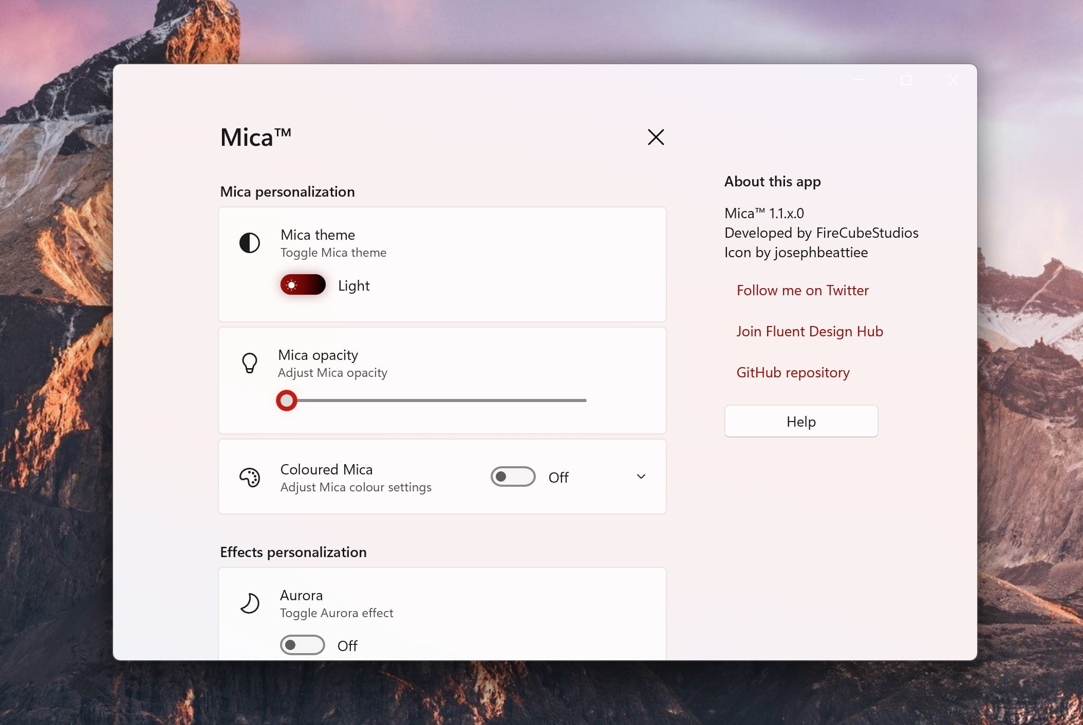 Windows App SDK 1.1 arrive avec de nouvelles fonctionnalités importantes 2 Application Mica montrant l'effet du même nom, créée avec le SDK Windows App