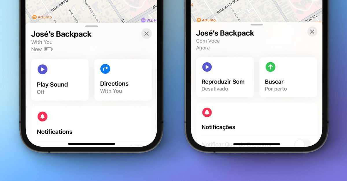 Indicateur de batterie AirTag manquant dans l'application "Find My" après la mise à jour iOS 15.6