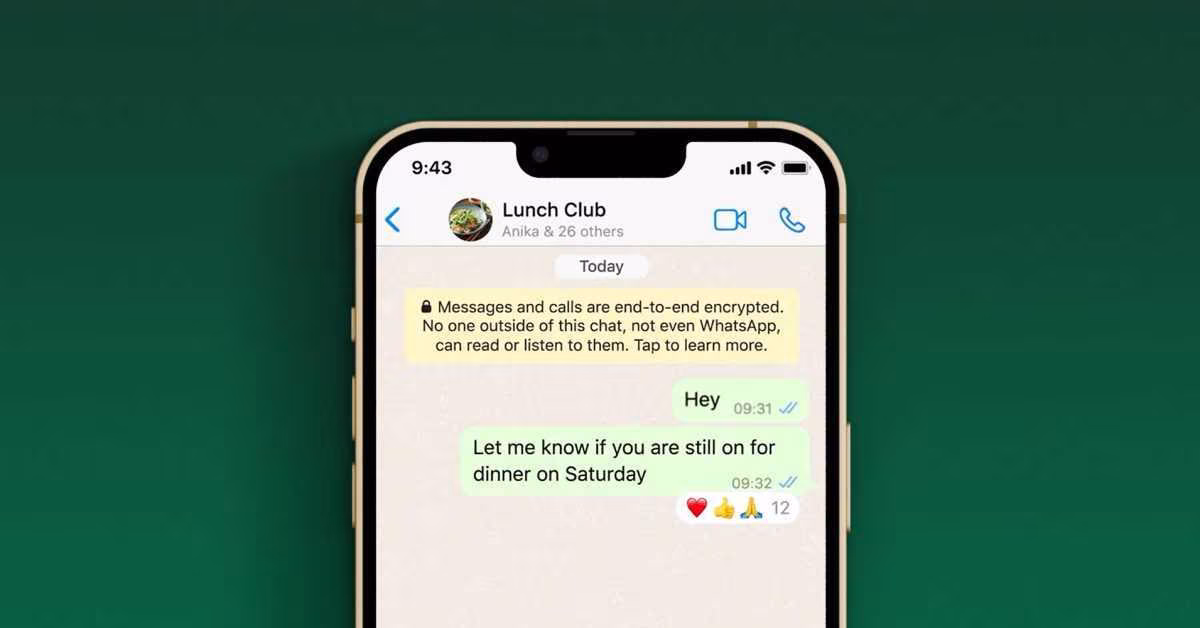 WhatsApp pour iOS déploie la possibilité d'utiliser n'importe quel emoji pour réagir à un message