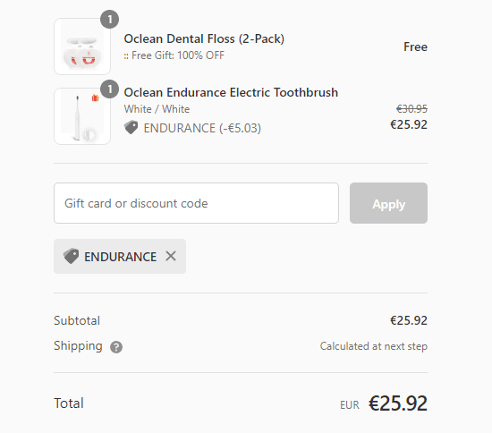 Oclean Endurance Coupon Promotion