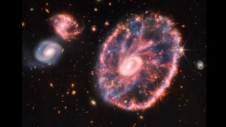 La Wagon Wheel Galaxy immortalisée par James Webb est magnifique, avec des détails inédits 1 La Wagon Wheel Galaxy Immortalisée Par James Webb Est Magnifique,
