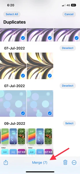 Comment fusionner et supprimer des photos en double sur iPhone iOS 16