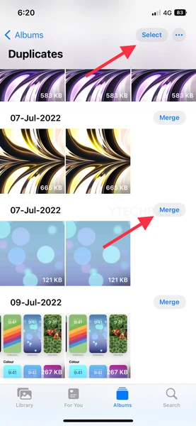 Comment fusionner et supprimer des photos en double sur iPhone iOS 16