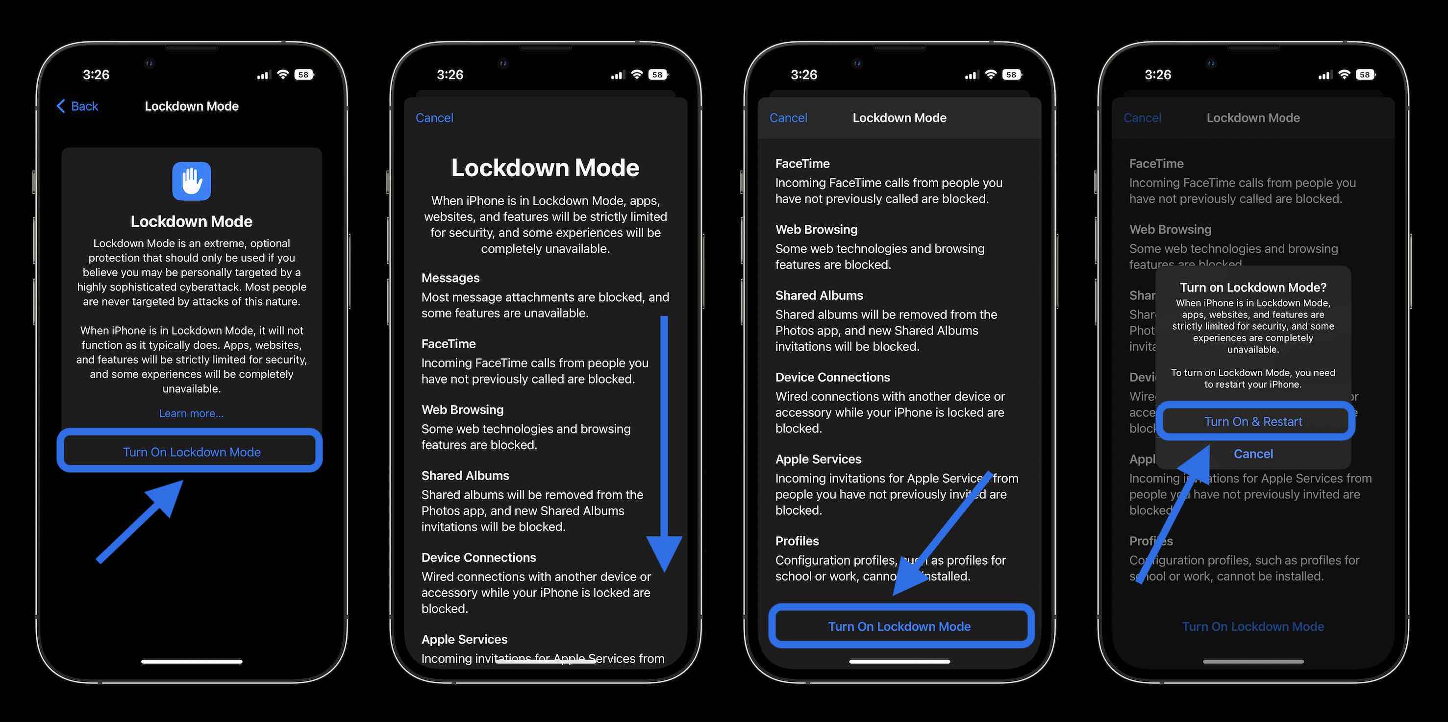 Activer/désactiver le mode de verrouillage Guide iOS 16 2