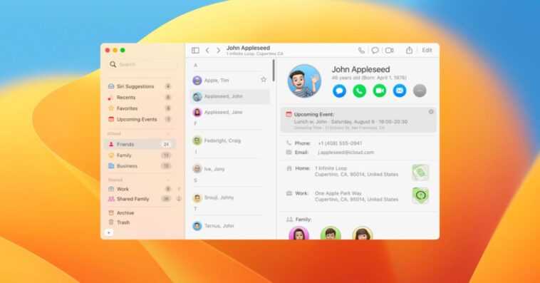 Concept : l'application Contacts d'Apple a besoin d'une nouvelle identité sur macOS 1 Concept : l'application Contacts d'Apple a besoin d'une nouvelle identité sur macOS