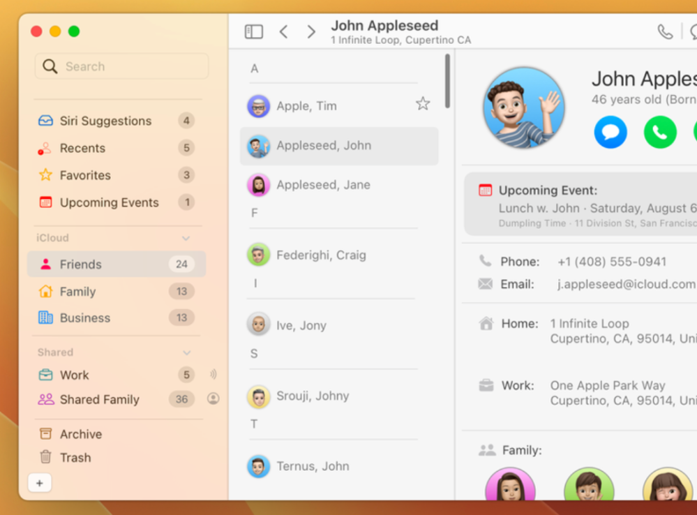 Concept: Apple’s Contacts app needs a new identity on macOS Concept lapplication Contacts dApple a besoin dune nouvelle identite sur