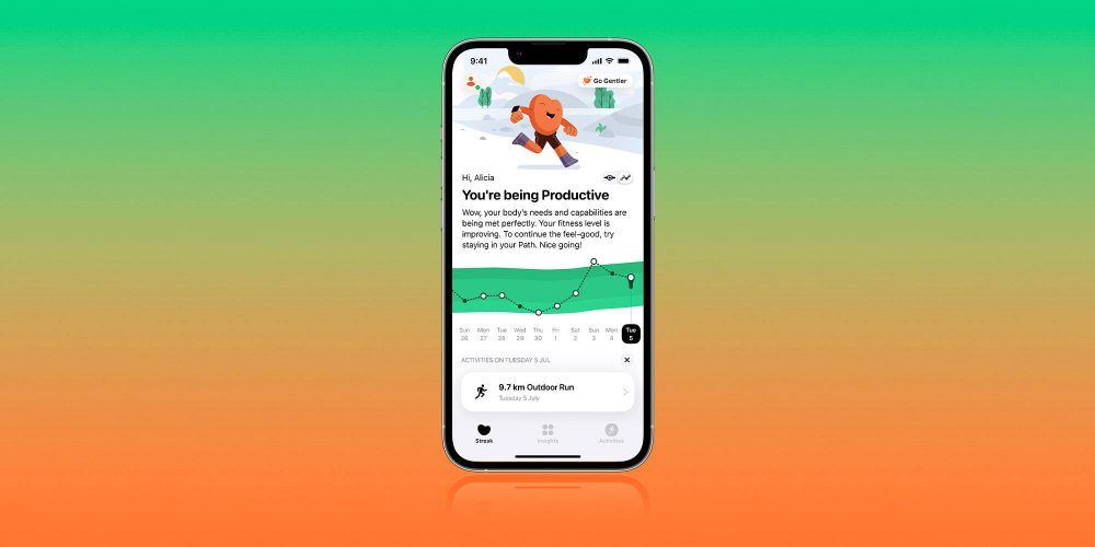 Gentler Streak pour Apple Watch ajoute de nouvelles vues d'entraînement avant la sortie de watchOS 9 Application iPhone Gentler Streak