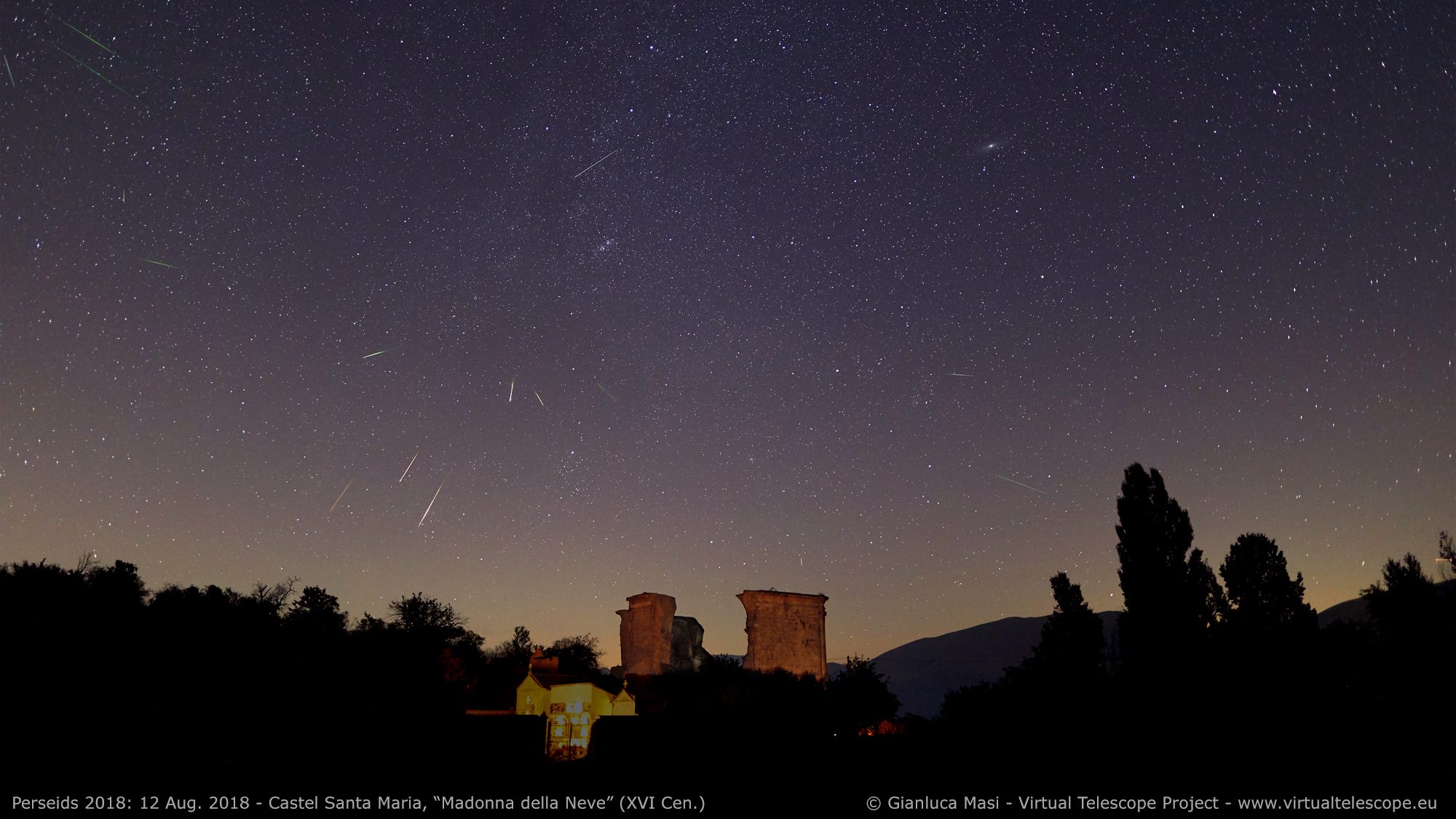 Quand voir les étoiles filantes la nuit de San Lorenzo 2024 : dates et heures du pic 4 Les Perséides photographiées par l'astrophysicien Gianluca Masi le 12 août 2018. Crédit : Gianluca Masi