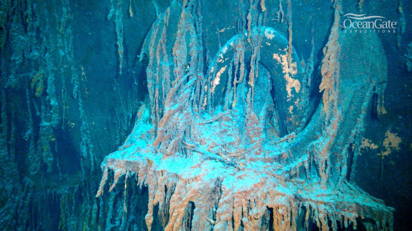 L'épave du Titanic filmée dans une qualité jamais vue auparavant : la vidéo du colosse coulé 3 L'ancre du Titanic. Crédit : Expéditions OceanGate