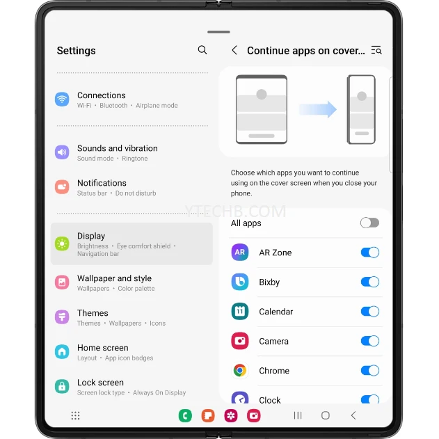 Comment continuer les applications sur l'écran de couverture sur Samsung Galaxy Z Fold 4 8 Comment continuer les applications sur l'écran de couverture sur Samsung Galaxy Z Fold 4