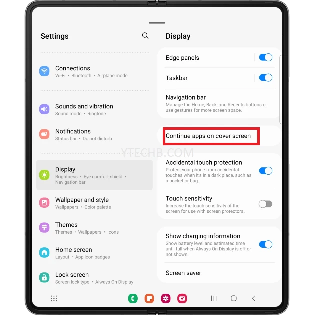 Comment continuer les applications sur l'écran de couverture sur Samsung Galaxy Z Fold 4 6 Comment continuer les applications sur l'écran de couverture sur Samsung Galaxy Z Fold 4