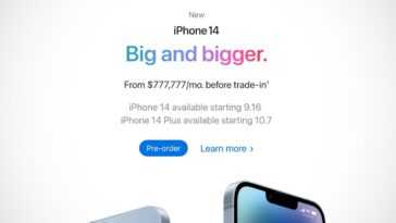 Un problème sur le site Web d'Apple fixe le prix de l'iPhone 14 à 777 777 $ / mois 11 Un problème sur le site Web d'Apple fixe le prix de l'iPhone 14 à 777 777 $ / mois