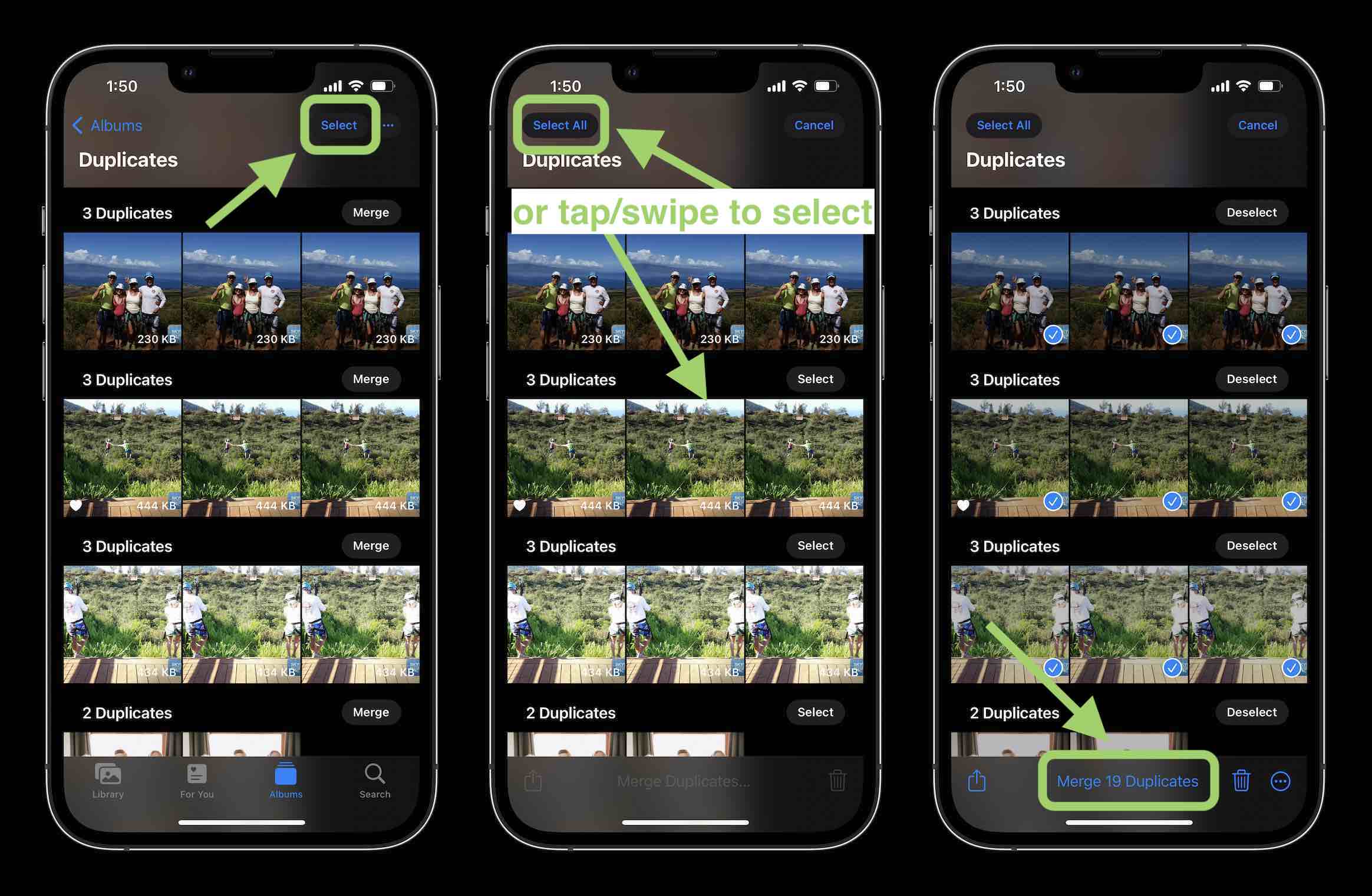 supprimer les photos en double iOS 16