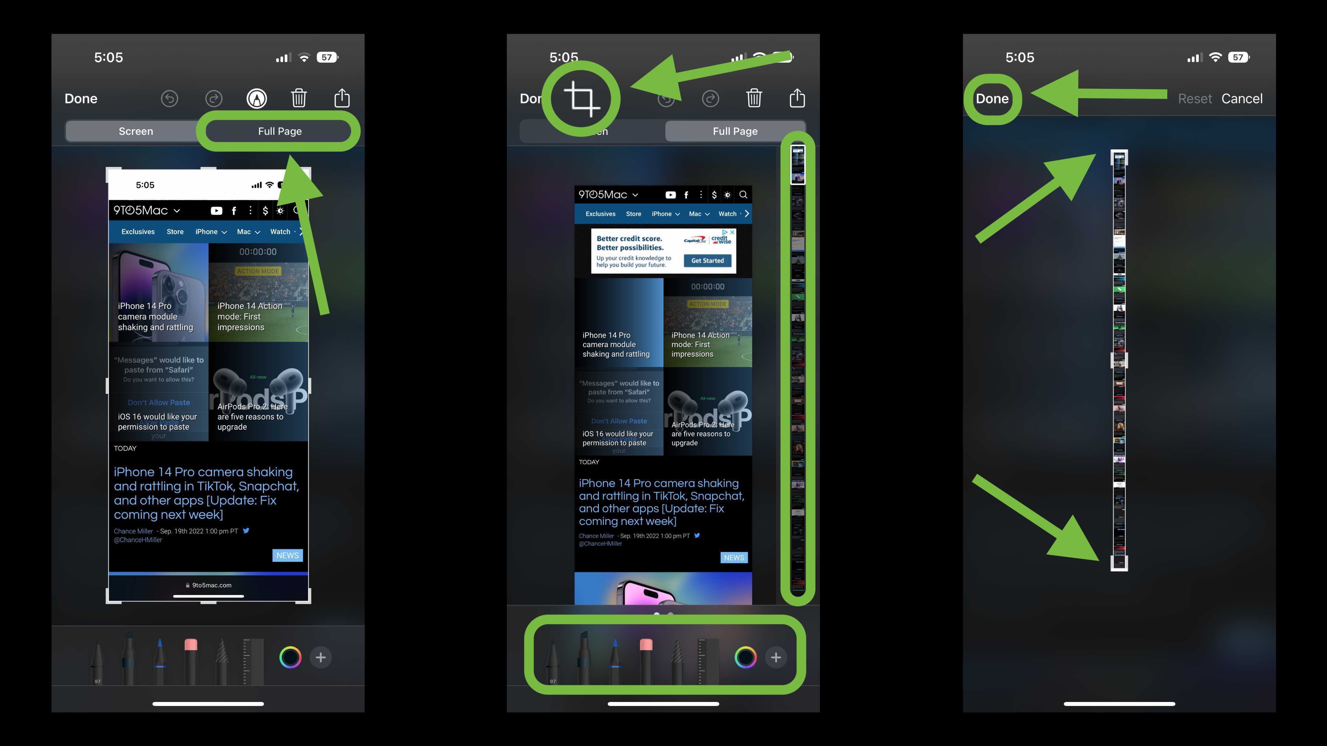 Capture d'écran sur iPhone 14 : comment prendre des captures d'écran régulières et défilantes, nouvelle option longue capture d'écran de défilement sur iPhone 14