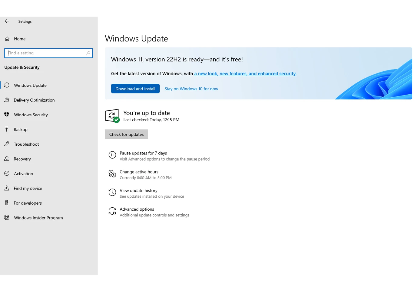 comment installer la mise à jour windows 11 22h2