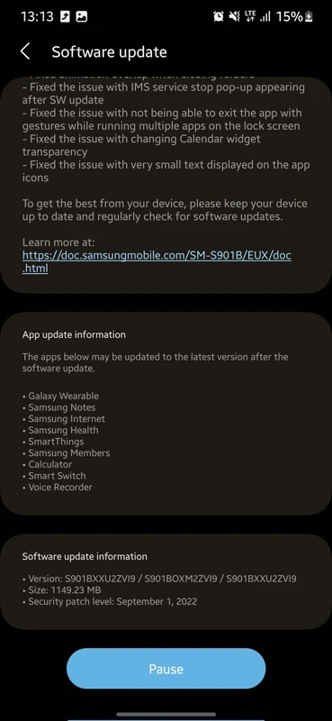 Mise à jour Samsung Galaxy S22 One UI 5.0 Beta 3