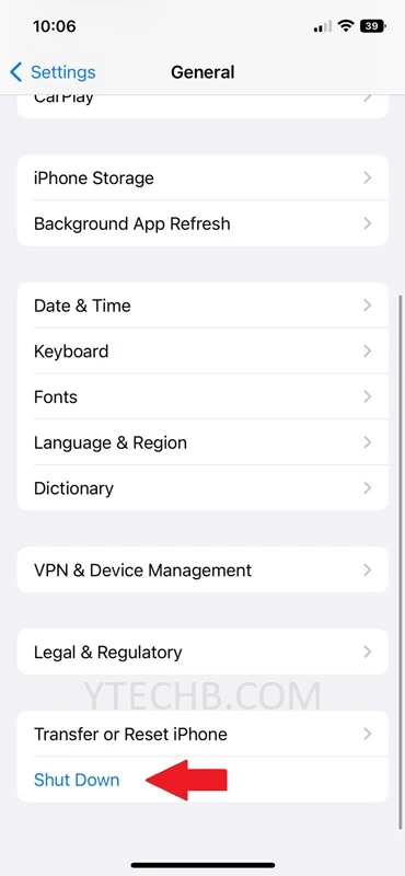 Comment éteindre, redémarrer et forcer le redémarrage de l'iPhone 14 (Pro) 4 Comment éteindre l'iPhone 14 Pro