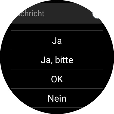 WhatsApp avec WearOS : comment rédiger des messages et passer des appels 7 Des réponses à sélection rapide sont également disponibles. (Capture d'écran)