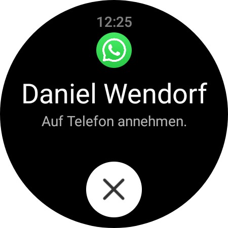 WhatsApp avec WearOS : comment rédiger des messages et passer des appels 13 Jusqu'à présent, vous ne pouvez rejeter les appels sur la smartwatch qu'avec WearOS. Mais l'acceptation viendra bientôt. (Capture d'écran)