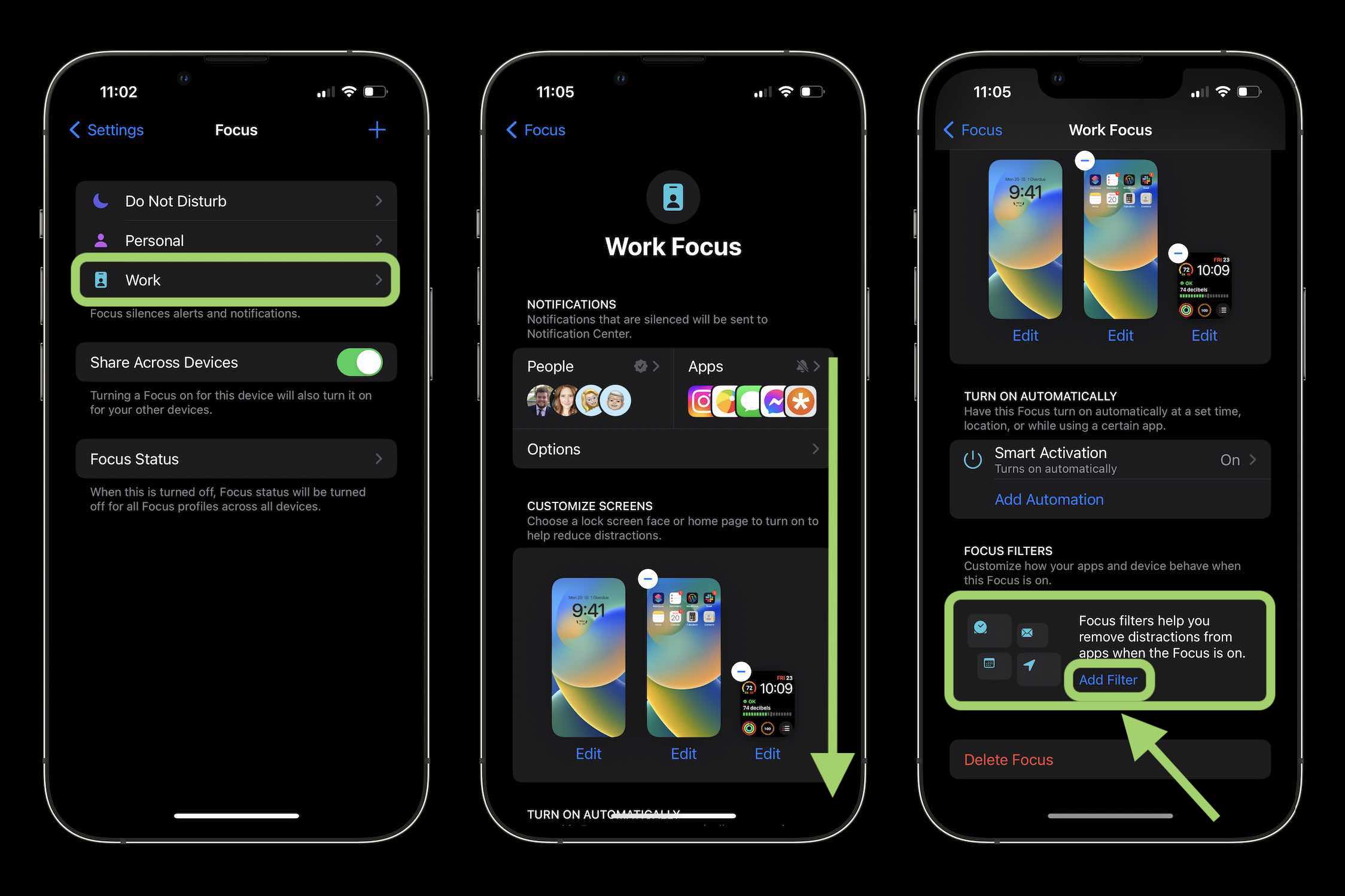 Focus mode in iOS 16: How to link with Lock Screens, create custom Home Pages, use filters 1664385849 870 Mode Focus dans iOS 16 comment creer un lien avec