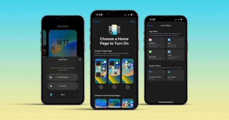 Mode Focus dans iOS 16 : comment créer un lien avec les écrans de verrouillage, créer des pages d'accueil personnalisées, utiliser des filtres 1 Mode Focus dans iOS 16 : comment créer un lien avec les écrans de verrouillage, créer des pages d'accueil personnalisées, utiliser des filtres