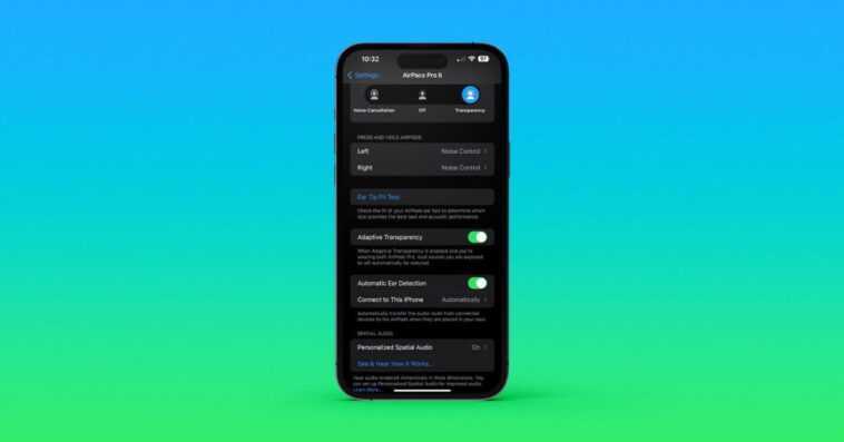 Les utilisateurs d'AirPods Pro de 1ère génération voient l'option "Transparence adaptative" après la mise à jour bêta d'iOS 16.1 1 Les utilisateurs d'AirPods Pro de 1ère génération voient l'option "Transparence adaptative" après la mise à jour bêta d'iOS 16.1